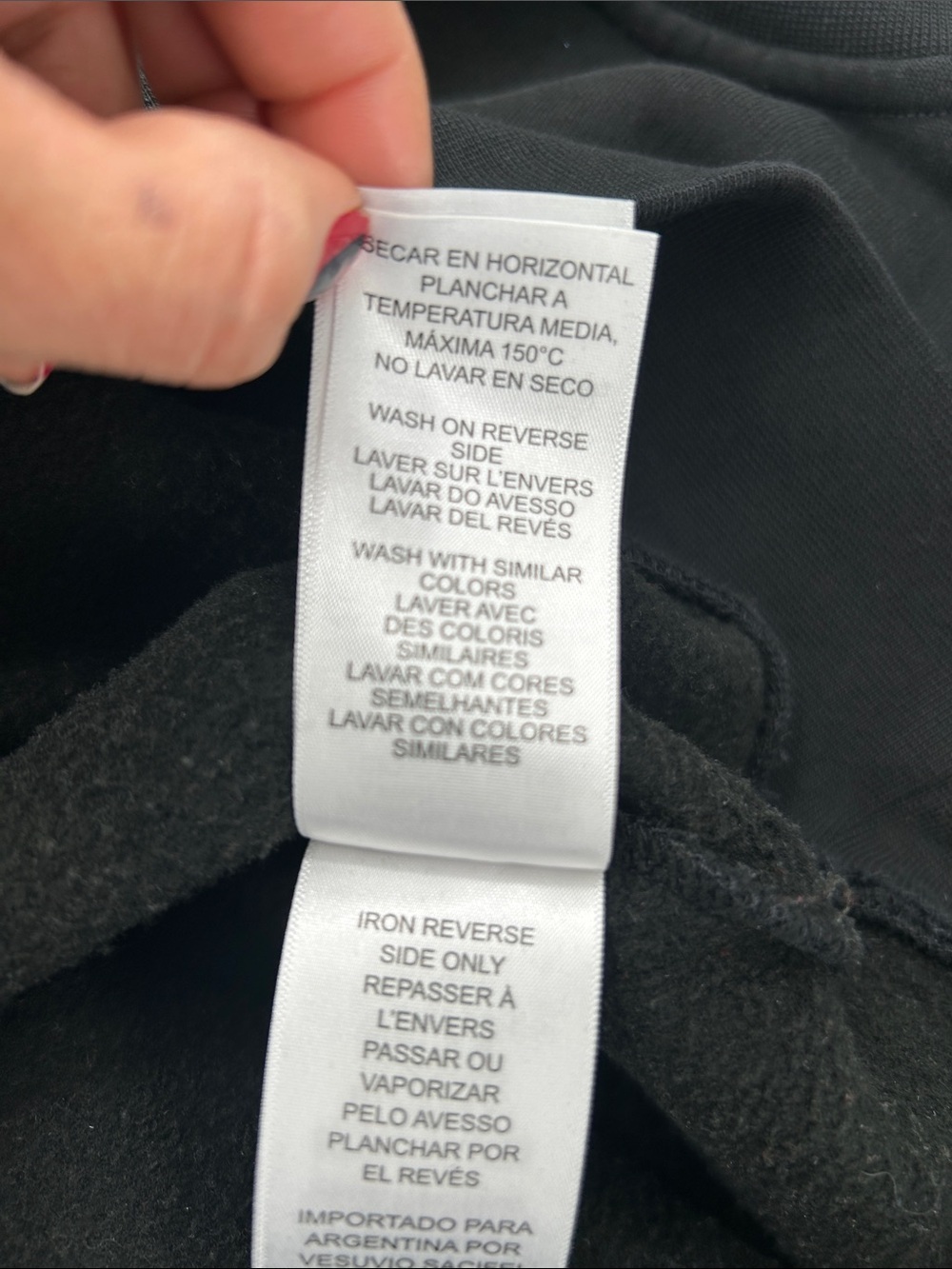 Lacoste Black Crewneck Sweatshirt with White Sleeve Tape Stripe Band Fleece XXL - Picture 12 of 13